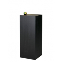 Podie af egetræ, sort finér, 40 x 40 x 100