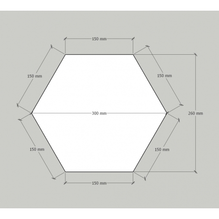 Sekskantet podie, farver, 30 x 100 cm