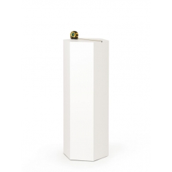 Sekskantet podie, hvid, 40 x 100 cm