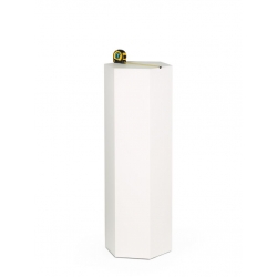Sekskantet podie, hvid, 30 x 100 cm
