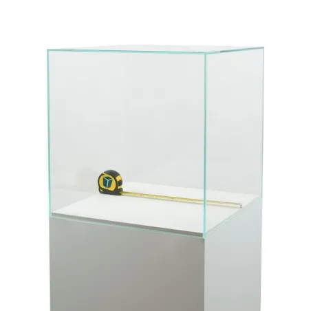 Glazen beschermkap | glazen stolp voor op sokkel | museumvitrine