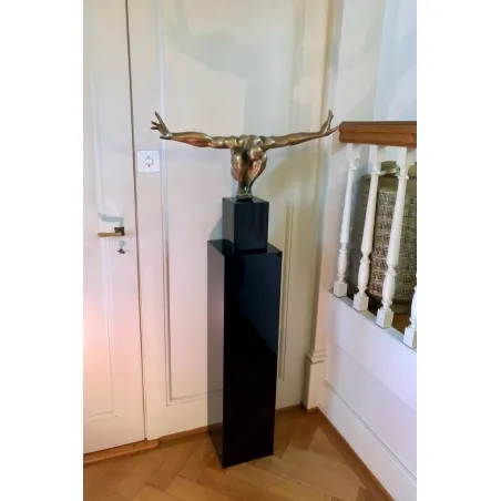 Solits podie sort højglans 40 x 40 x 100 cm