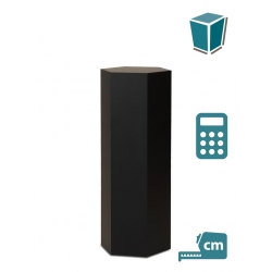 Sekskantet podie, sort, efter mål