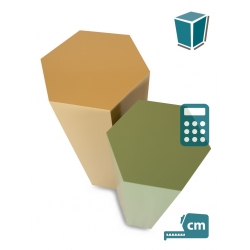 Sekskantet podie, farver, efter mål